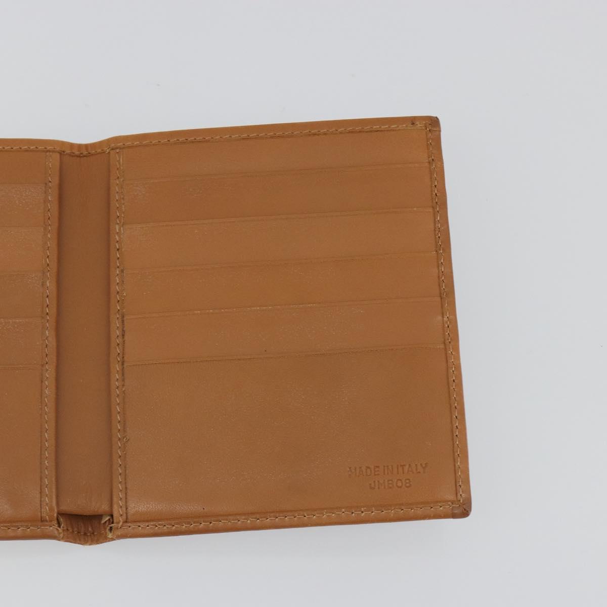 CELINE Macadam Canvas Compact Wallet PVC Leather Brown Auth 189986A