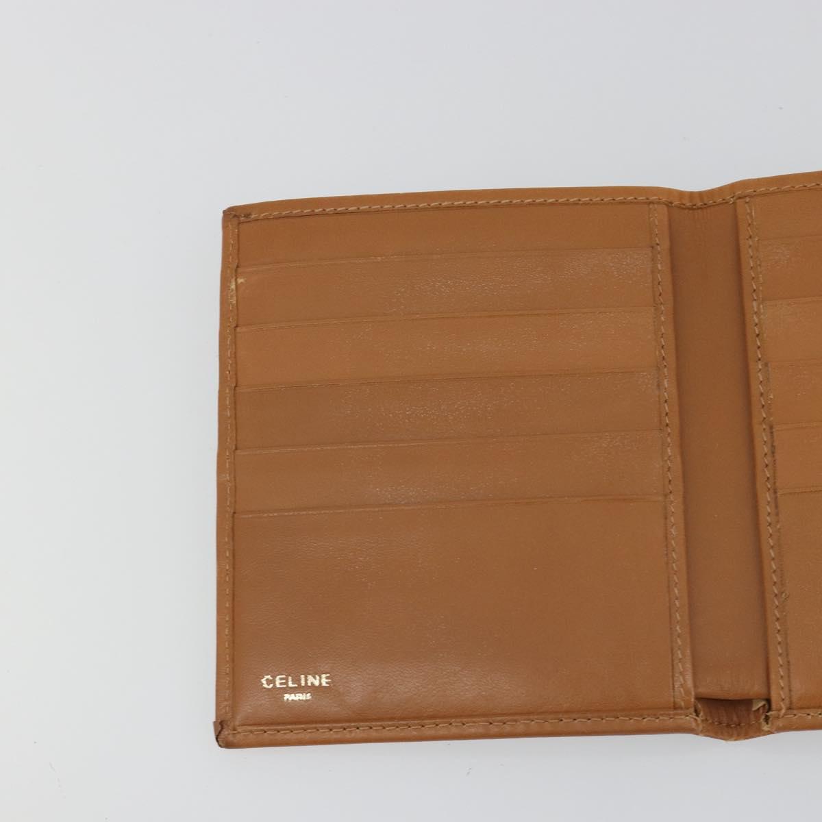 CELINE Macadam Canvas Compact Wallet PVC Leather Brown Auth 189986A