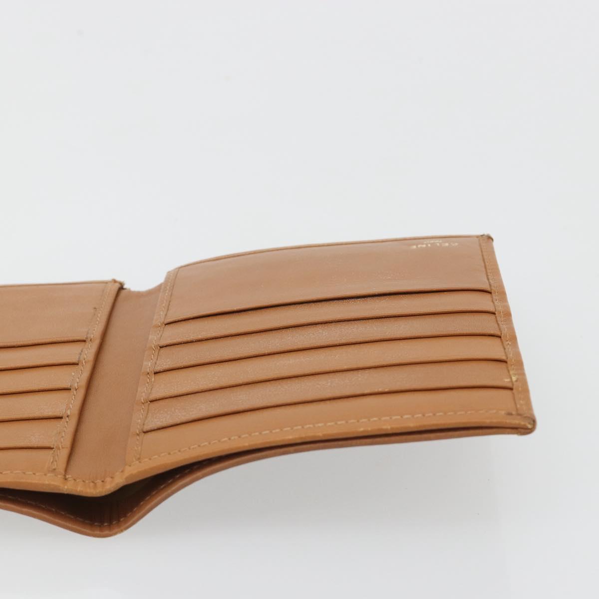 CELINE Macadam Canvas Compact Wallet PVC Leather Brown Auth 189986A