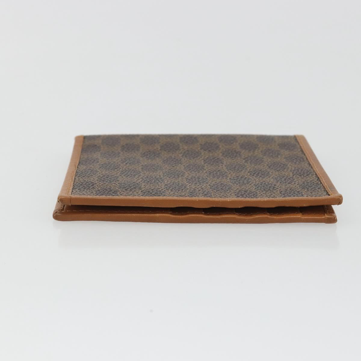 CELINE Macadam Canvas Compact Wallet PVC Leather Brown Auth 189986A