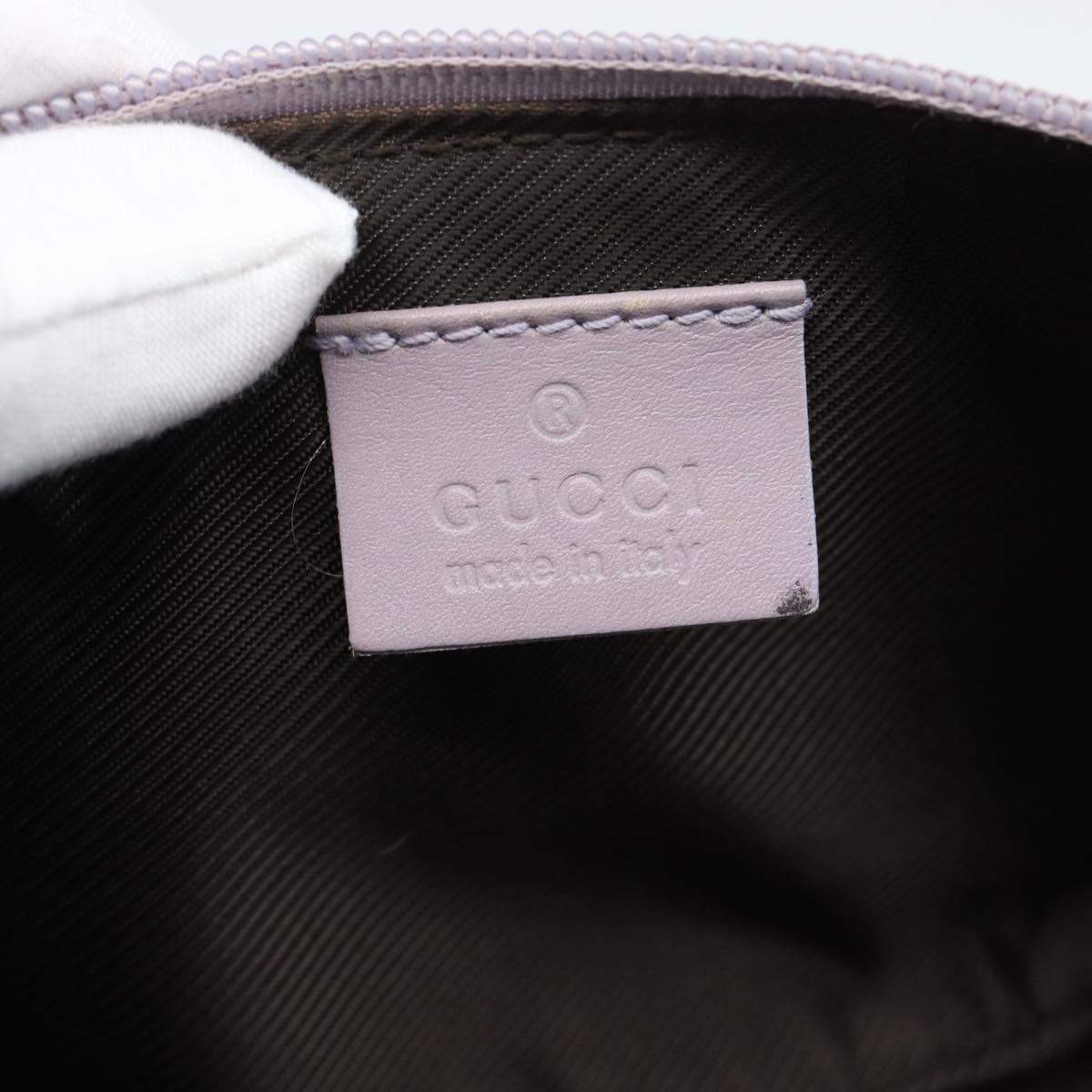 GUCCI GG Canvas Accessory Pouch Lavende Silver 07198 Auth 189988A