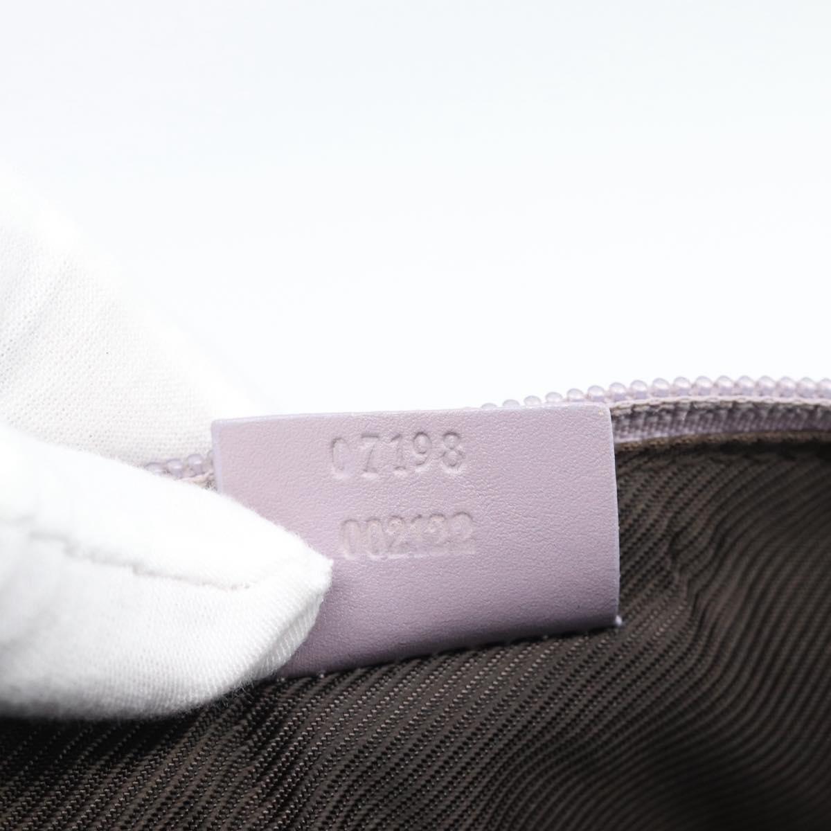GUCCI GG Canvas Accessory Pouch Lavende Silver 07198 Auth 189988A