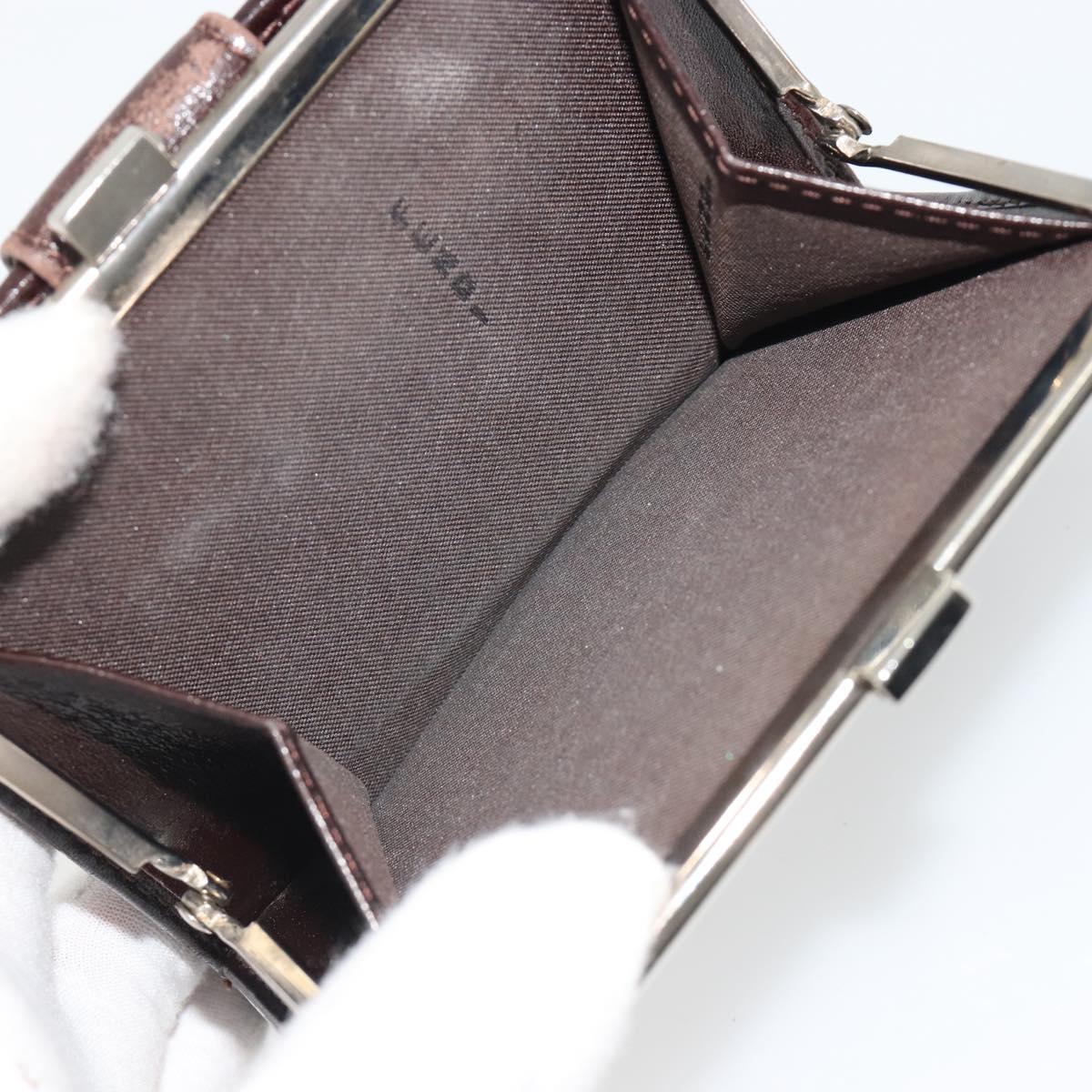FENDI Zucca Canvas Compact Wallet Black Brown Auth 189991A