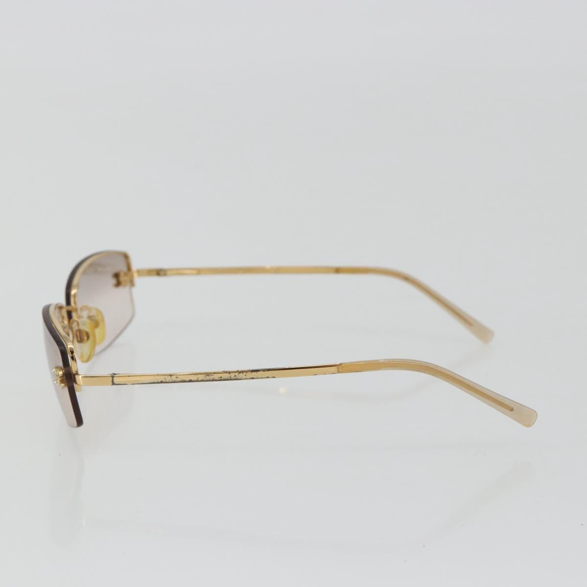 CHANEL COCO Mark Sunglasses Metal Gold Tone CC Auth 189994