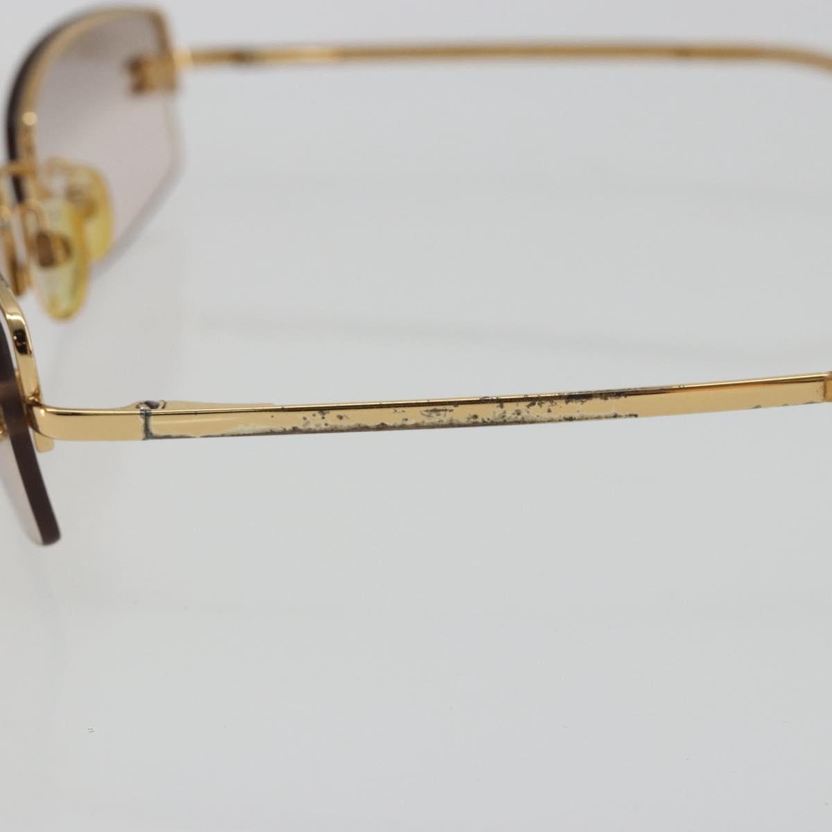 CHANEL COCO Mark Sunglasses Metal Gold Tone CC Auth 189994