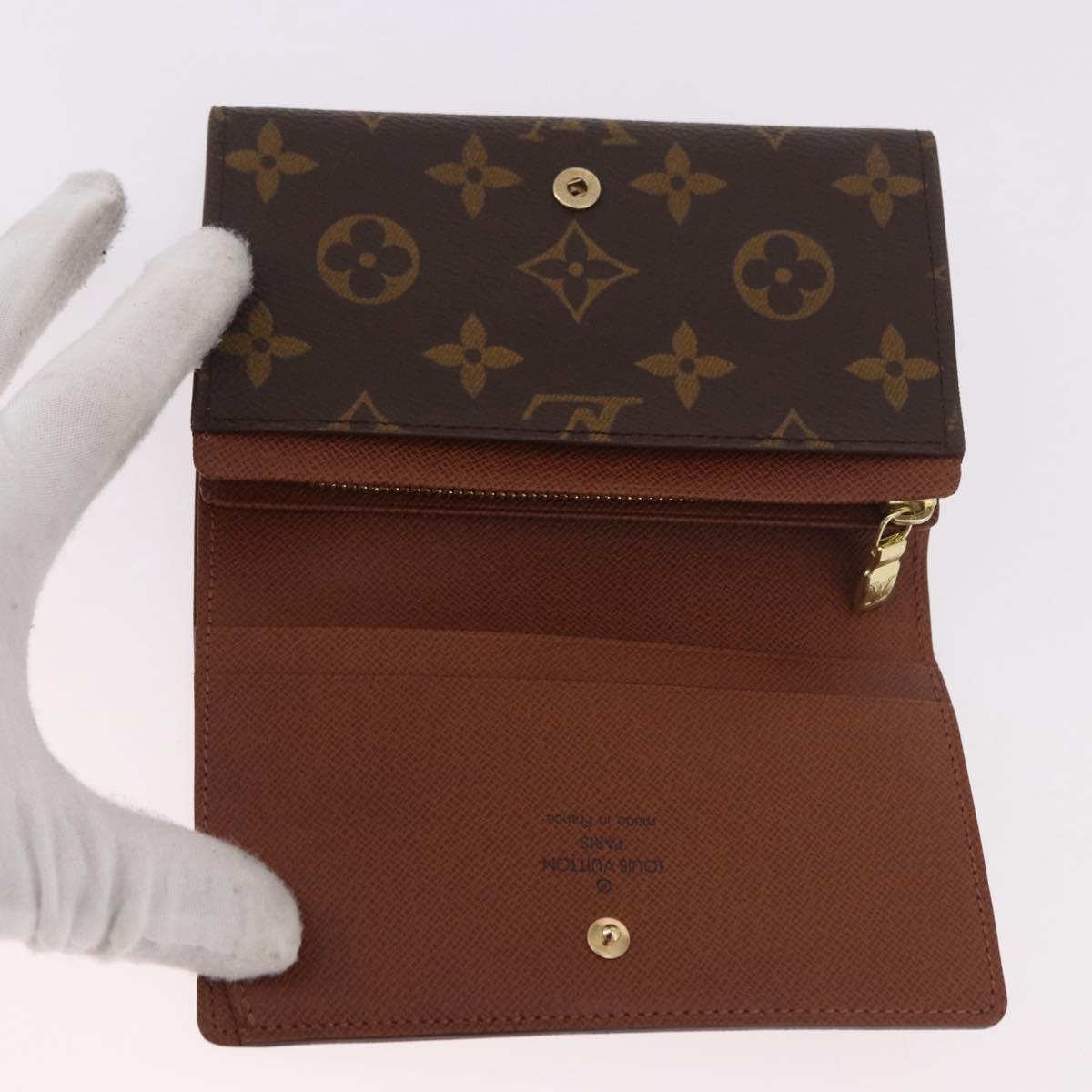 LOUIS VUITTON Monogram Porte Monnaie Billets Tresor Wallet M61730 Auth 189995A