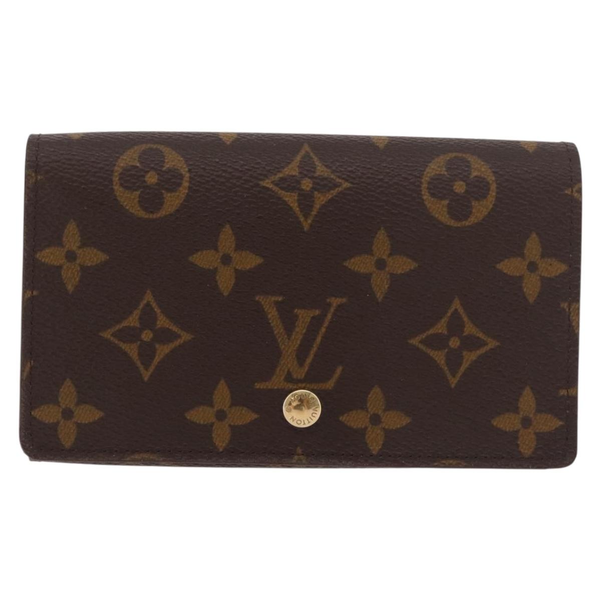 LOUIS VUITTON Monogram Porte Monnaie Billets Tresor Wallet M61730 Auth 189995A