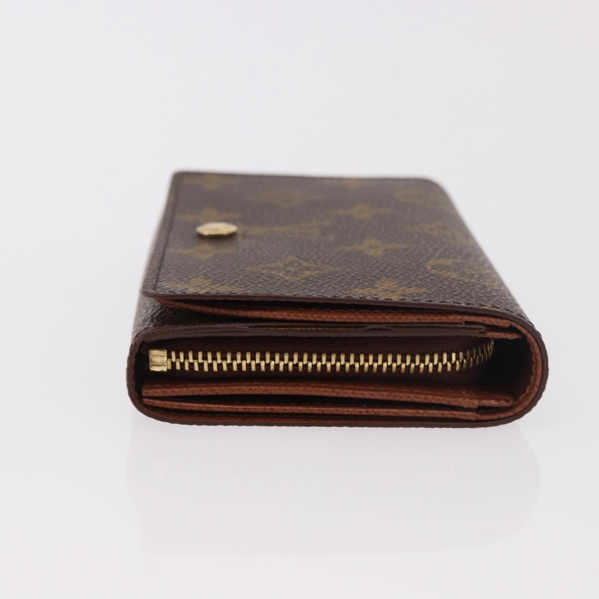 LOUIS VUITTON Monogram Porte Monnaie Billets Tresor Wallet M61730 Auth 189995A