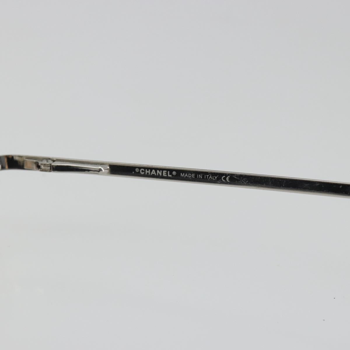 CHANEL COCO Mark Sunglasses Metal Silver CC Auth 189996