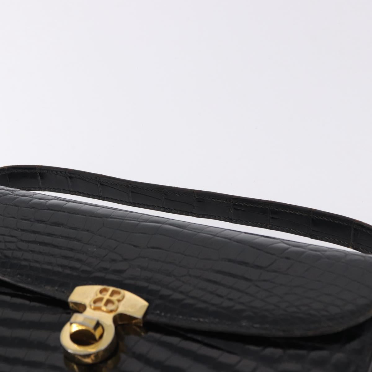BALENCIAGA Shoulder Bag Leather Canvas 2 Set Black Navy Auth 190002