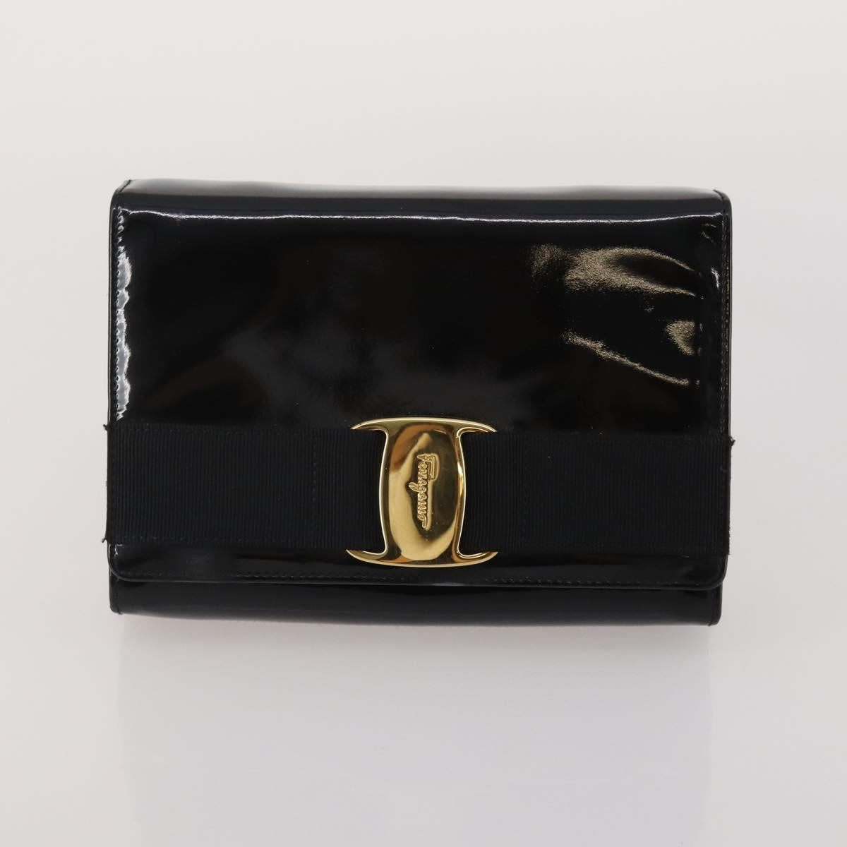 Salvatore Ferragamo Vala Shoulder Bag Leather 2 Set Black Auth 190004