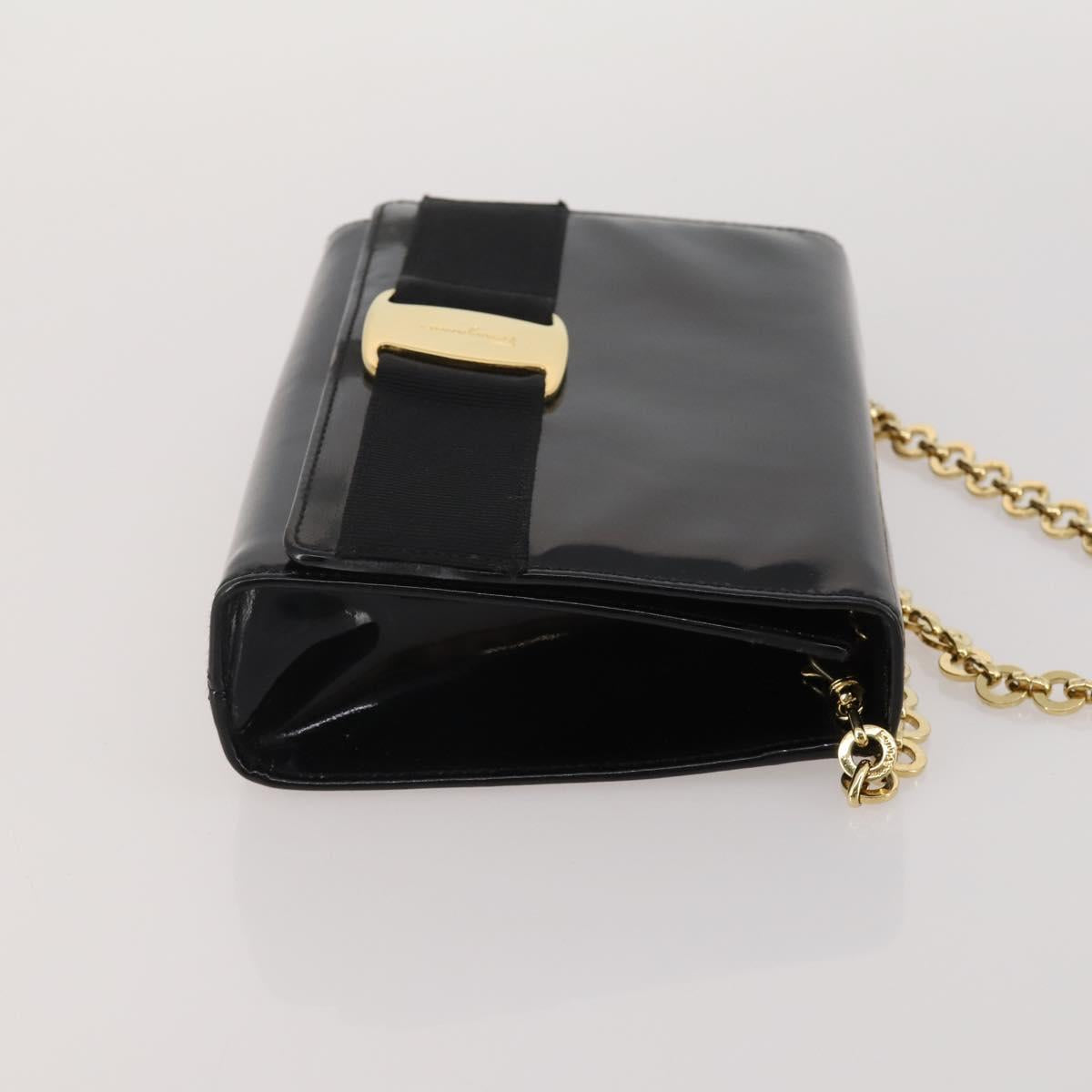 Salvatore Ferragamo Vala Shoulder Bag Leather 2 Set Black Auth 190004
