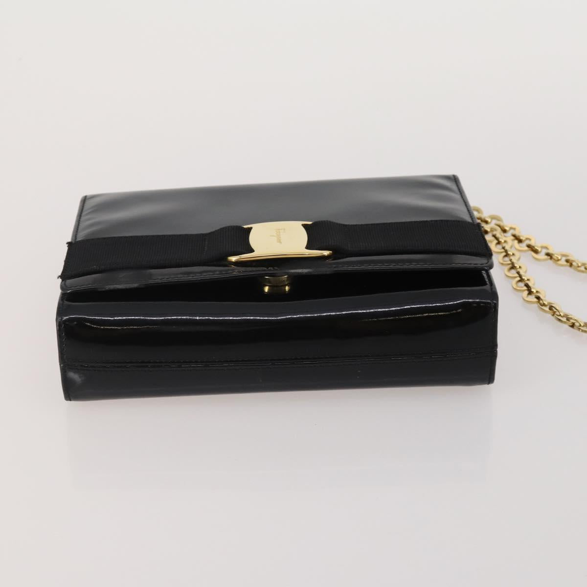 Salvatore Ferragamo Vala Shoulder Bag Leather 2 Set Black Auth 190004