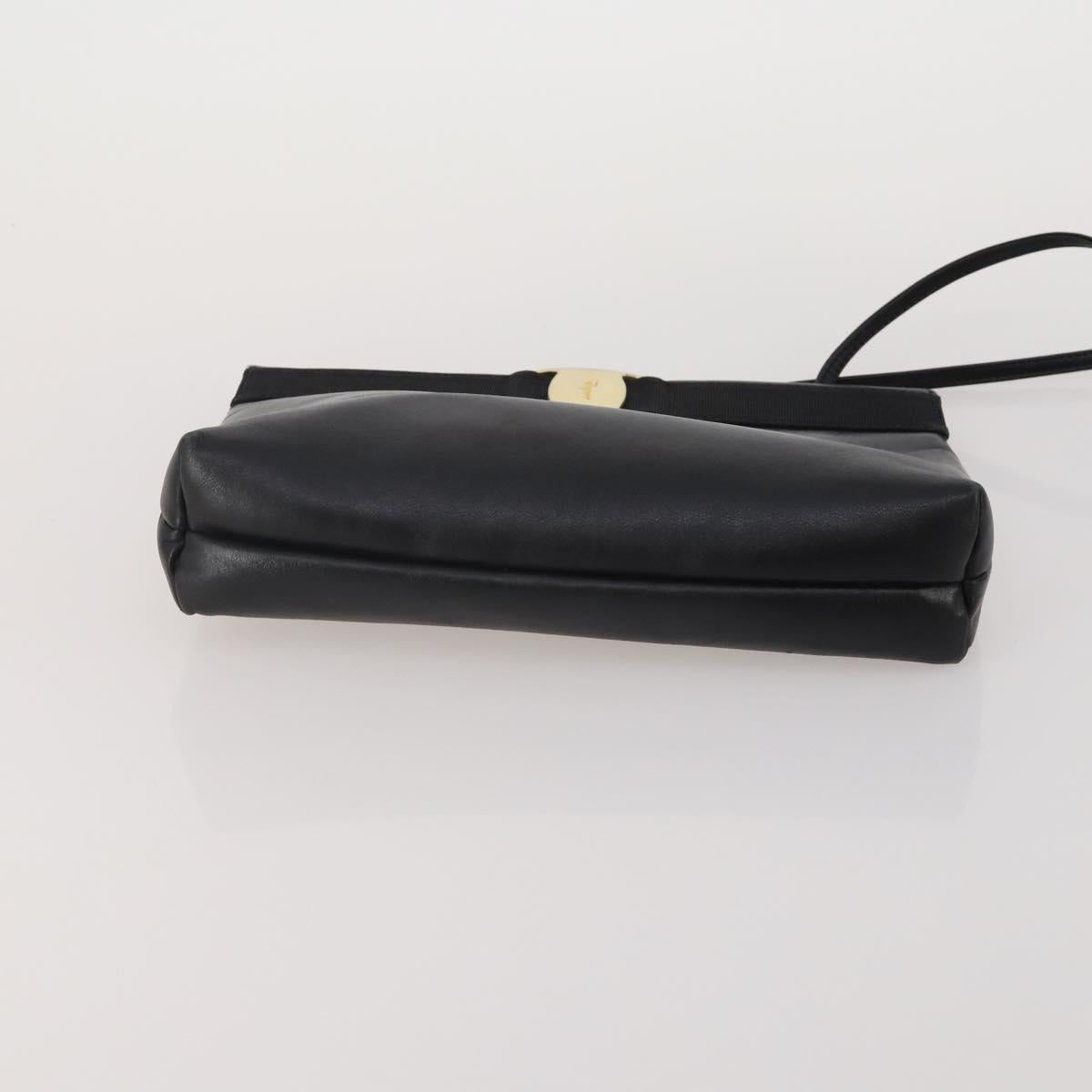 Salvatore Ferragamo Vala Shoulder Bag Leather 2 Set Black Auth 190004