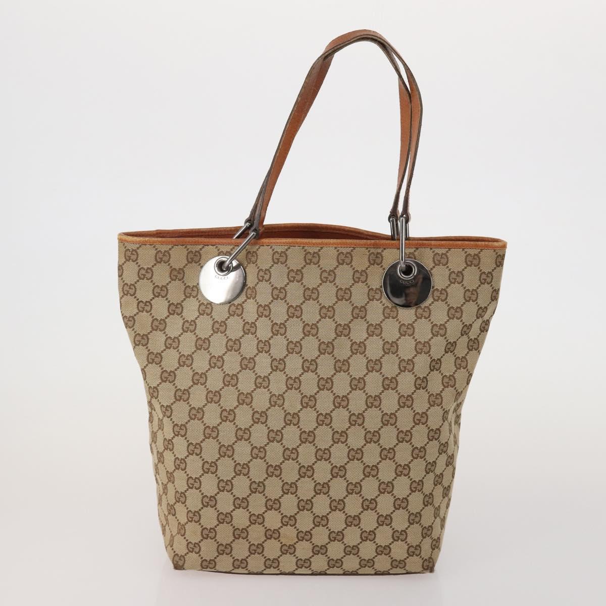 BOTTEGA VENETA Gucci GG Canvas Bag Wool Leather 4 Set Brown Beige Auth 190006