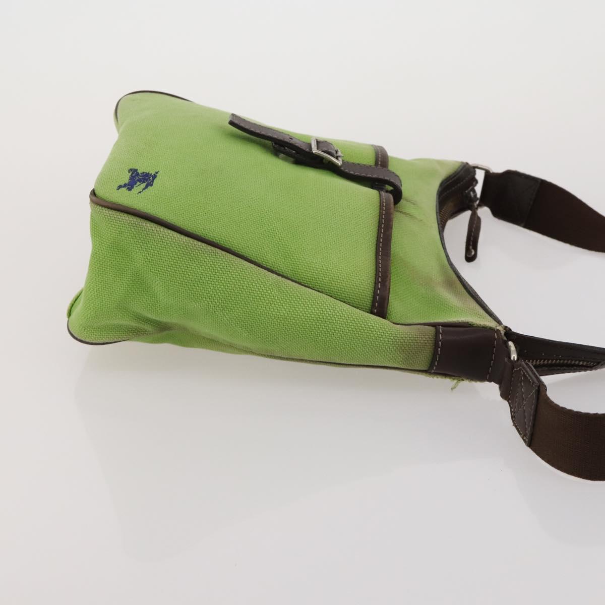 BURBERRY Nova Check Blue Label Hand Bag Canvas 4 Set Green Beige Auth 190010