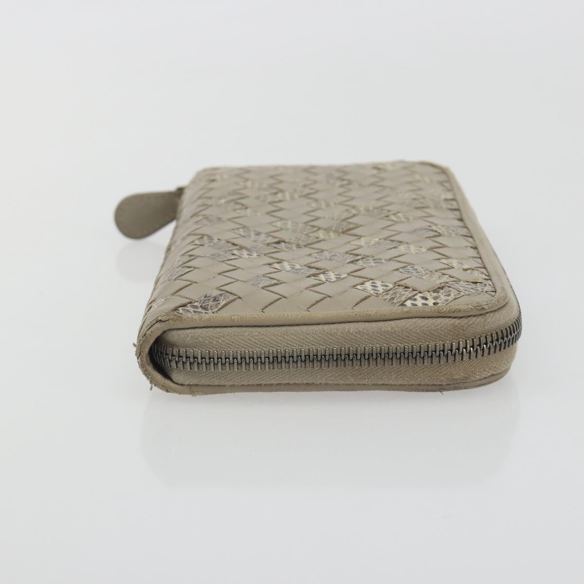 BOTTEGA VENETA INTRECCIATO Wallet Leather 4 Set Navy Brown beige Auth 190015