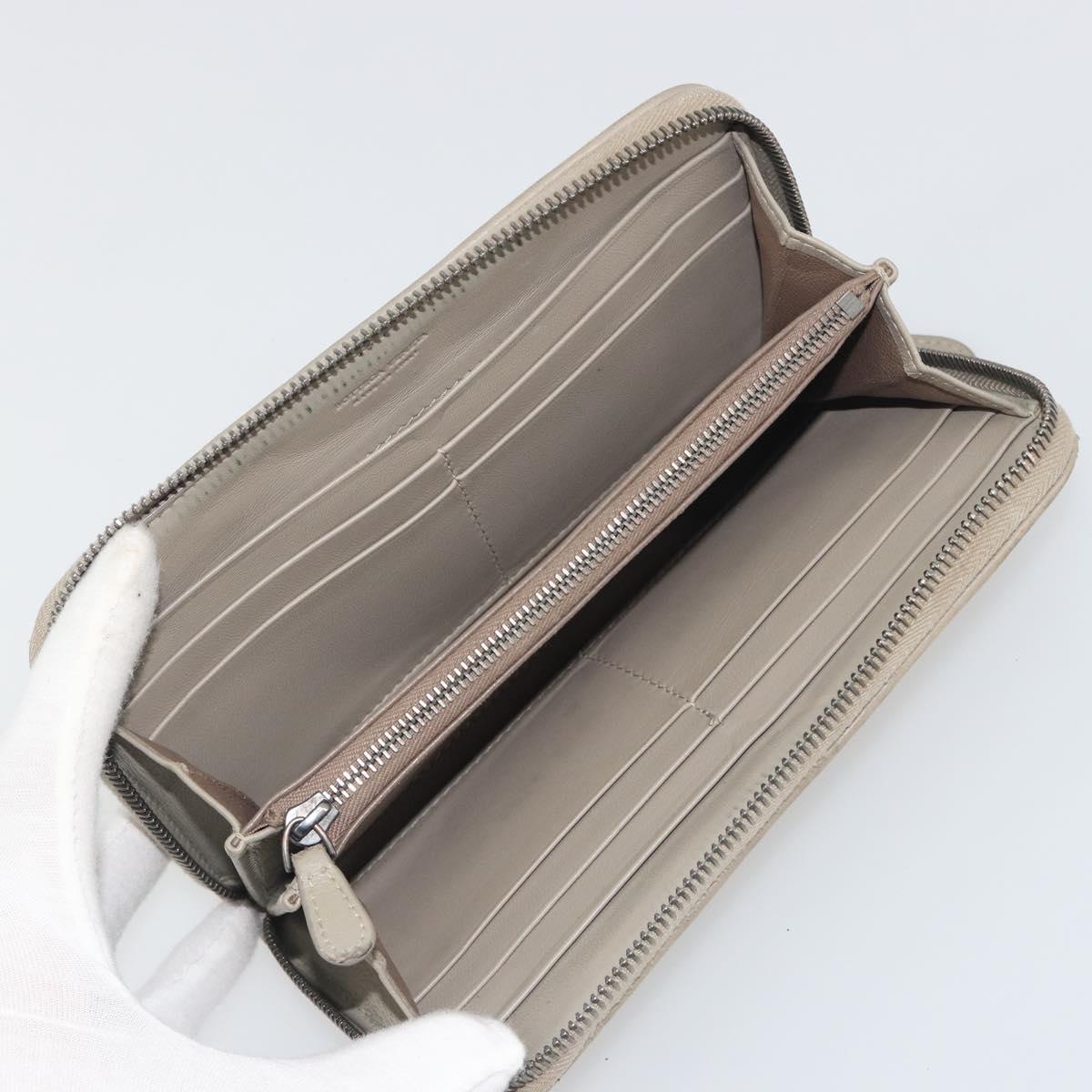 BOTTEGA VENETA INTRECCIATO Wallet Leather 4 Set Navy Brown beige Auth 190015