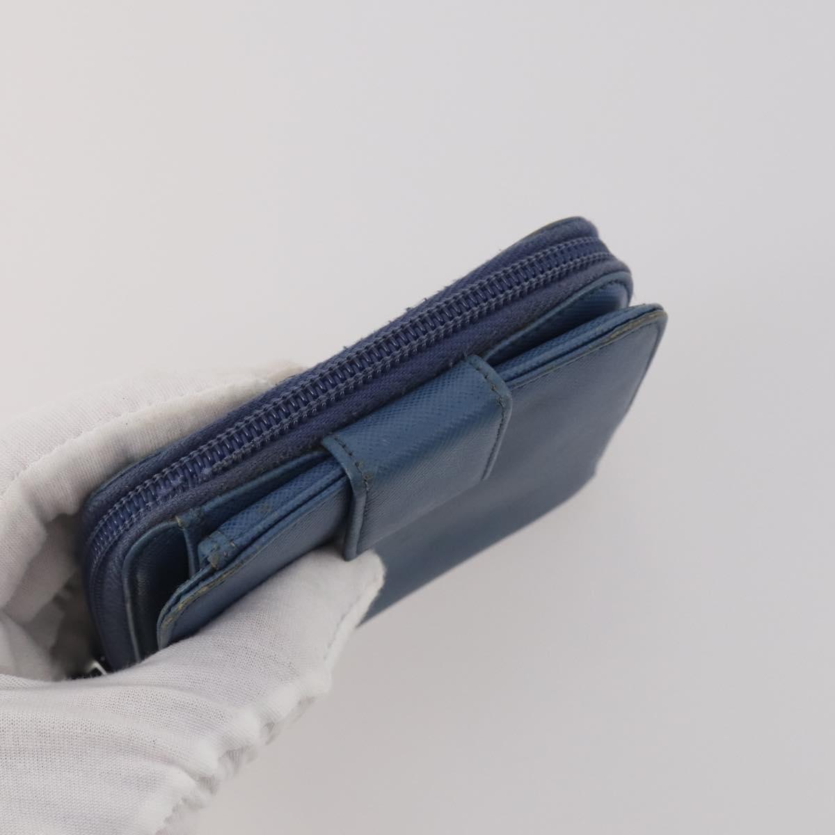 PRADA Pouch Nylon Leather 4 Set Blue Black Brown Auth 190016