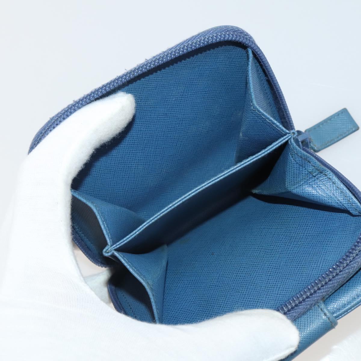 PRADA Pouch Nylon Leather 4 Set Blue Black Brown Auth 190016