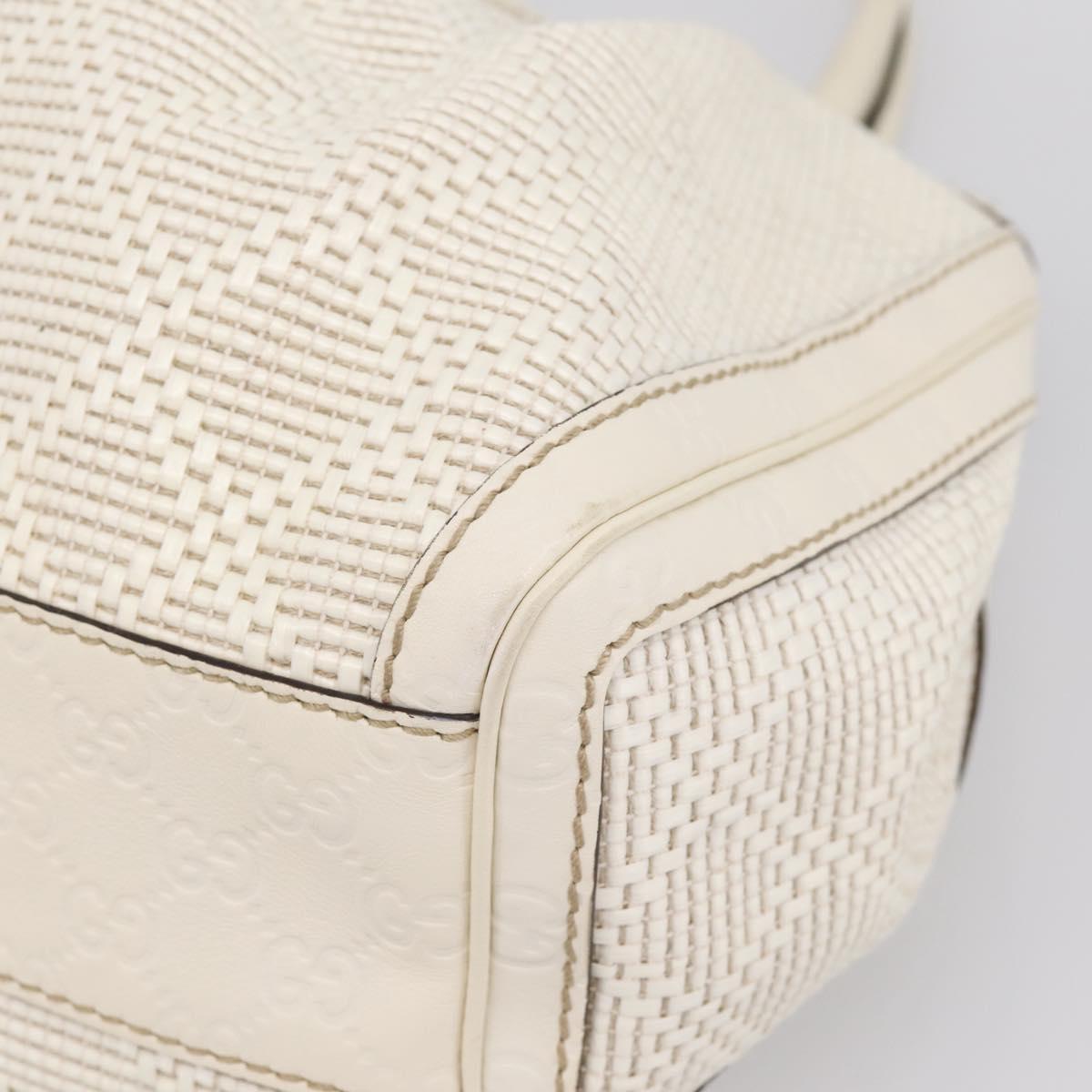 GUCCI GuccissimaGG Sukey Hand Bag Canvas Leather White 211944 Auth 190018