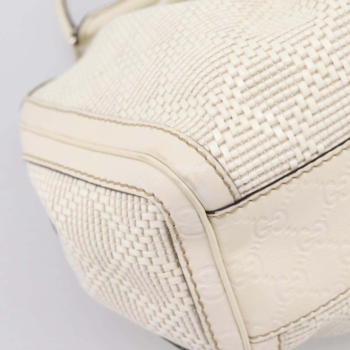 GUCCI GuccissimaGG Sukey Hand Bag Canvas Leather White 211944 Auth 190018