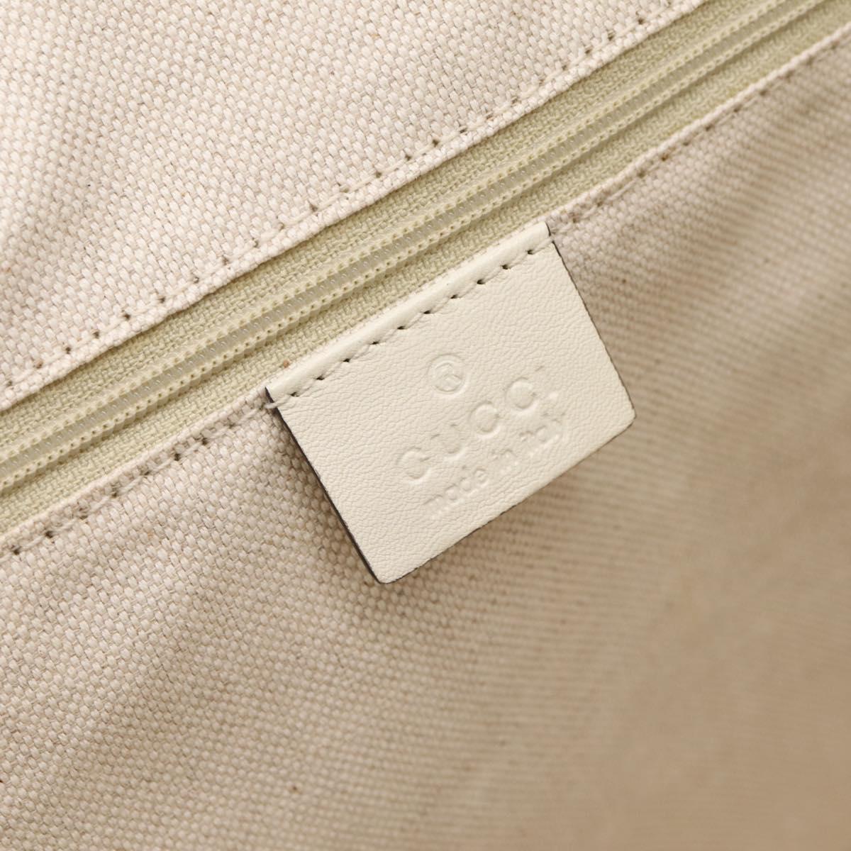 GUCCI GuccissimaGG Sukey Hand Bag Canvas Leather White 211944 Auth 190018