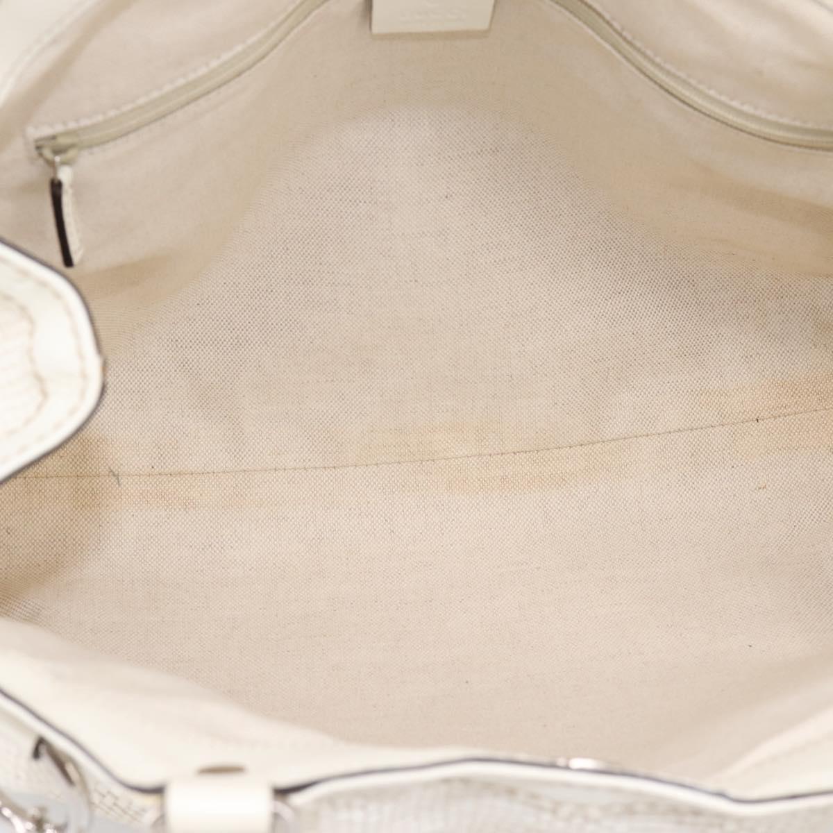 GUCCI GuccissimaGG Sukey Hand Bag Canvas Leather White 211944 Auth 190018