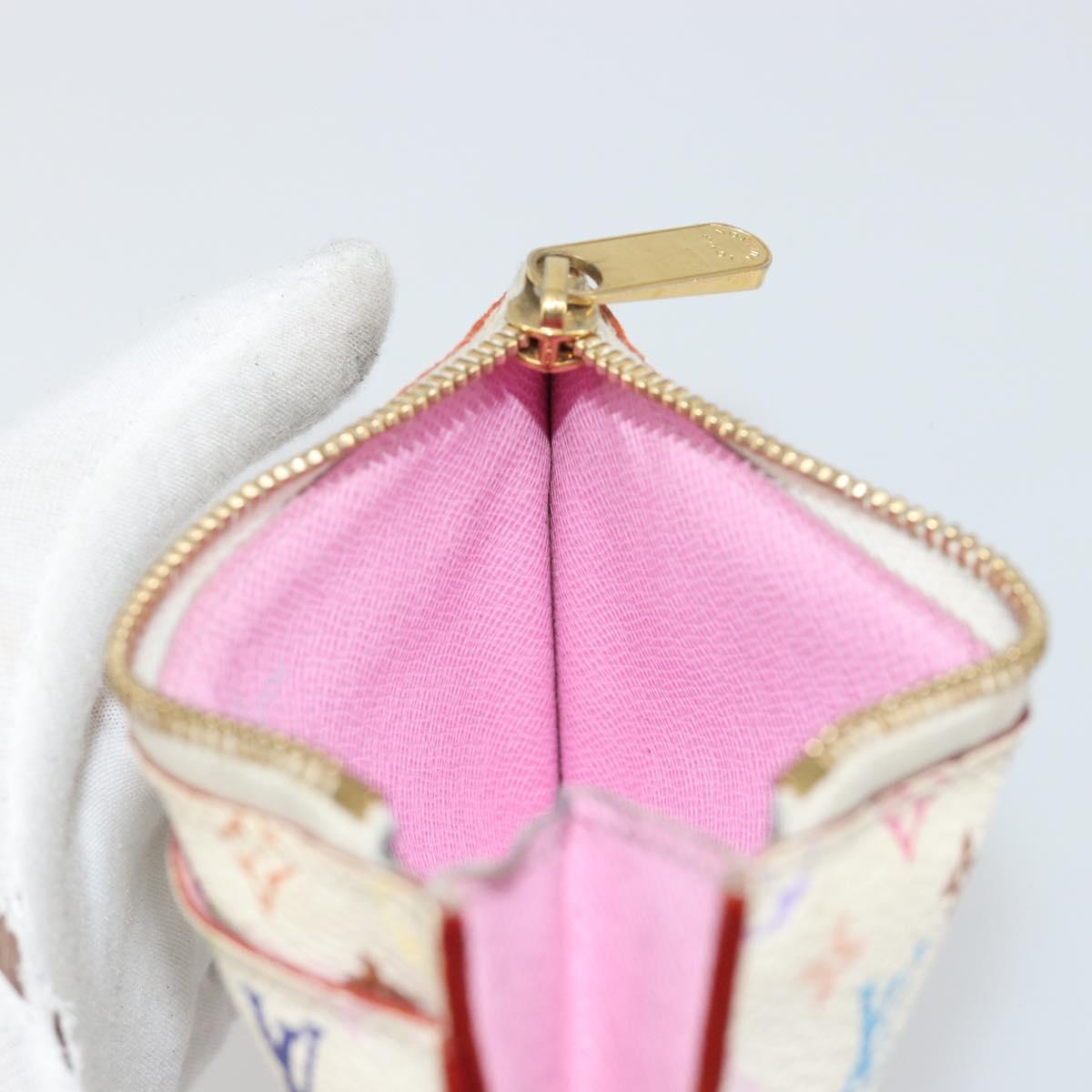 LOUIS VUITTON Multicolor Pochette Cles NM Purse White M93734 LV Auth 190030