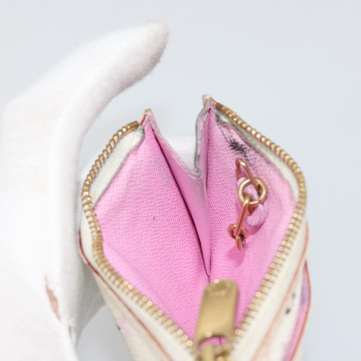 LOUIS VUITTON Multicolor Pochette Cles NM Purse White M93734 LV Auth 190030