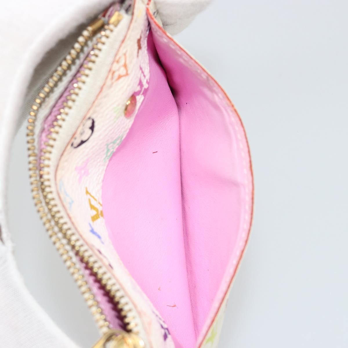 LOUIS VUITTON Multicolor Pochette Cles NM Purse White M93734 LV Auth 190030