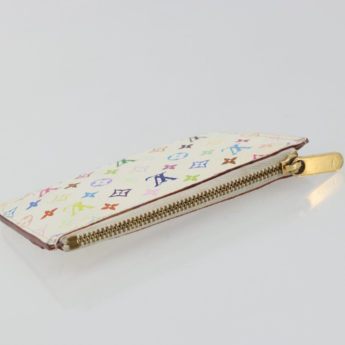 LOUIS VUITTON Multicolor Pochette Cles NM Purse White M93734 LV Auth 190030