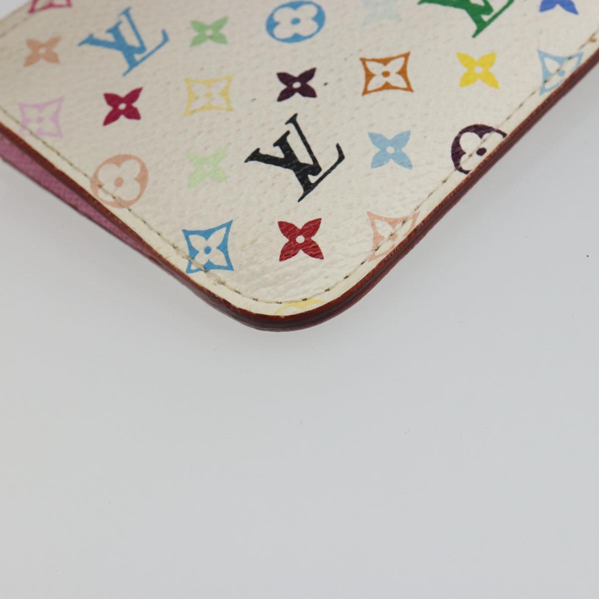 LOUIS VUITTON Multicolor Pochette Cles NM Purse White M93734 LV Auth 190030