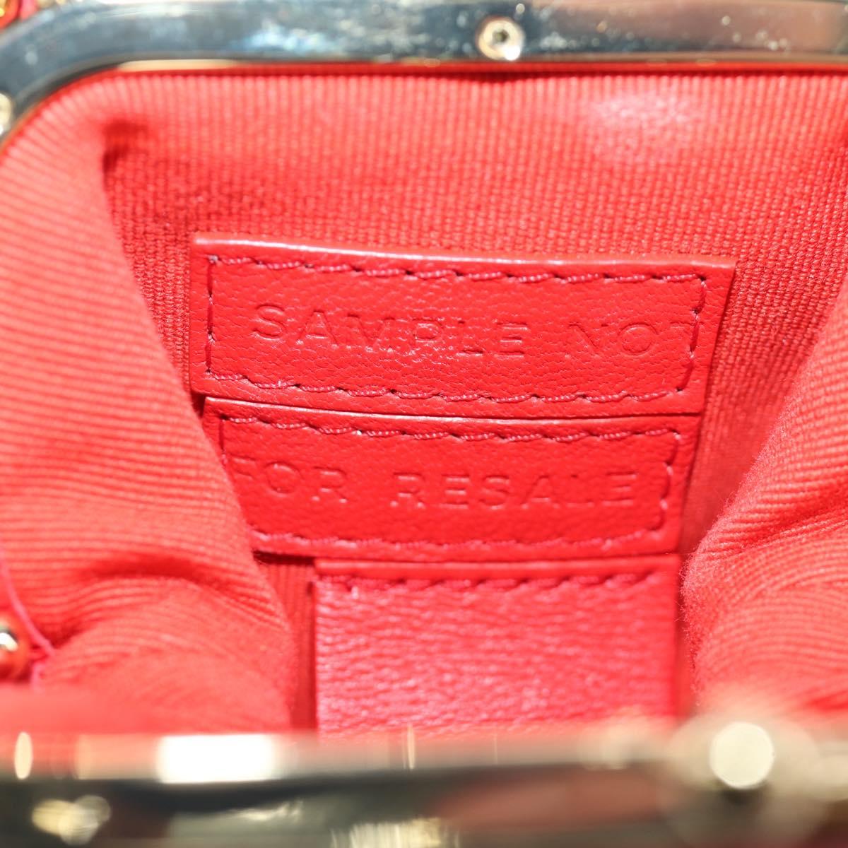 CHANEL Matelasse Chain Bag Lamb Skin Sample Product Red Gold CC Auth 190040SM