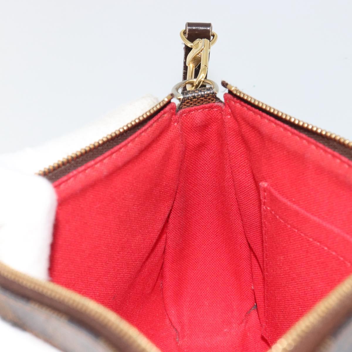 LOUIS VUITTON Damier Ebene Pochette Accessoires Pouch N41206 LV Auth 190053