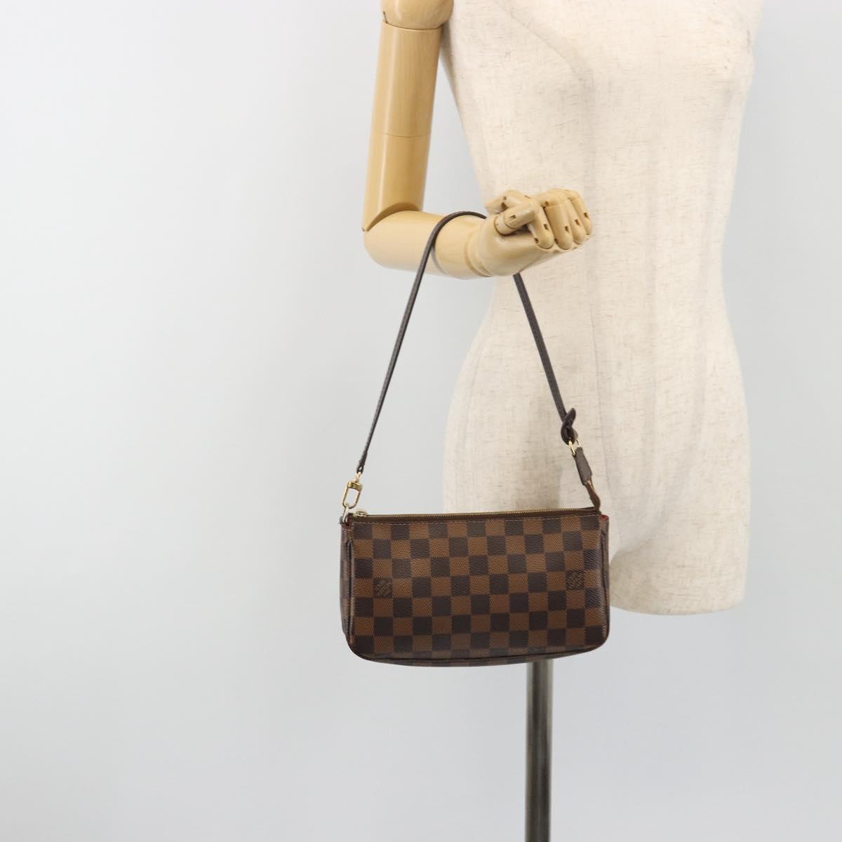 LOUIS VUITTON Damier Ebene Pochette Accessoires Pouch N41206 LV Auth 190053