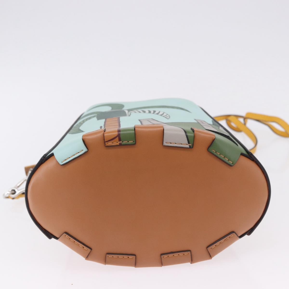 LOEWE Hand Bag Leather 2way KEN PRICE Yellow Silver Auth 190054SM