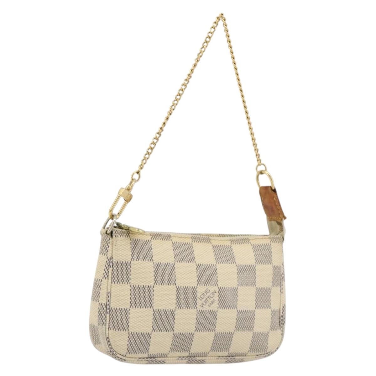 LOUIS VUITTON Damier Azur Mini Pochette Accessoires Pouch N63005 LV Auth 190056