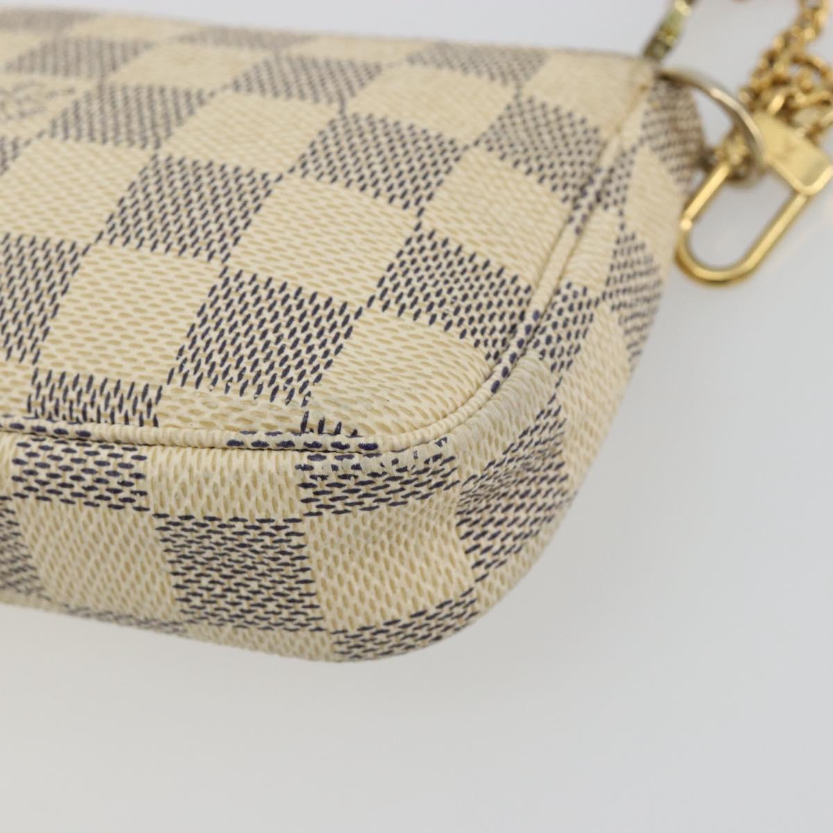 LOUIS VUITTON Damier Azur Mini Pochette Accessoires Pouch N63005 LV Auth 190056