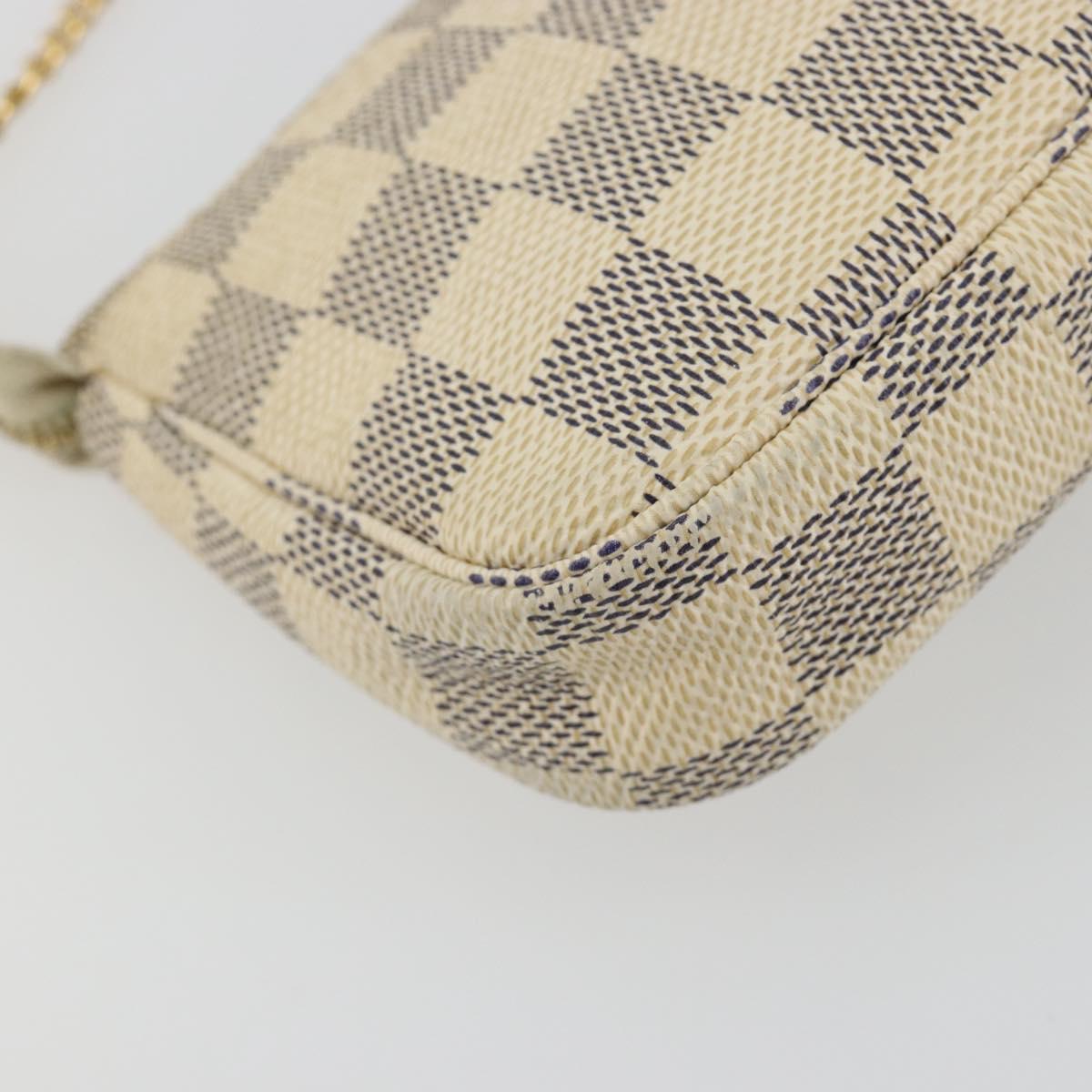 LOUIS VUITTON Damier Azur Mini Pochette Accessoires Pouch N63005 LV Auth 190056
