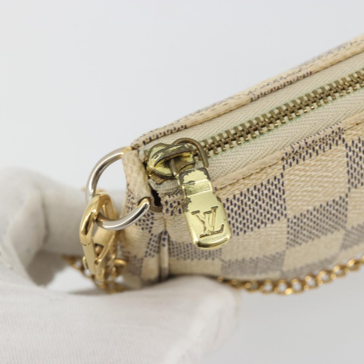 LOUIS VUITTON Damier Azur Mini Pochette Accessoires Pouch N63005 LV Auth 190056