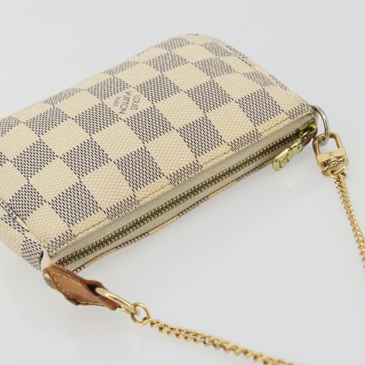 LOUIS VUITTON Damier Azur Mini Pochette Accessoires Pouch N63005 LV Auth 190056