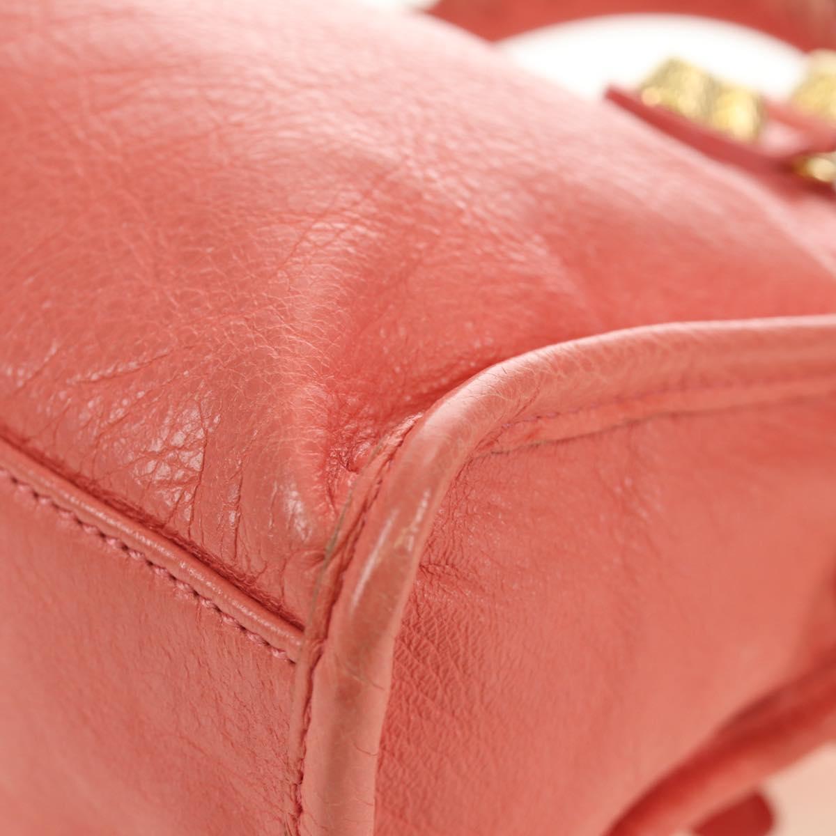 BALENCIAGA Giant Mini City Hand Bag Leather 2way Pink Gold 309544 Auth 190081SAM