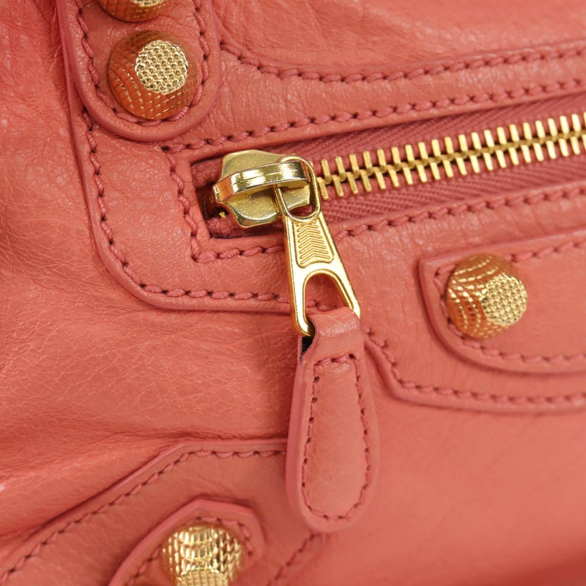 BALENCIAGA Giant Mini City Hand Bag Leather 2way Pink Gold 309544 Auth 190081SAM