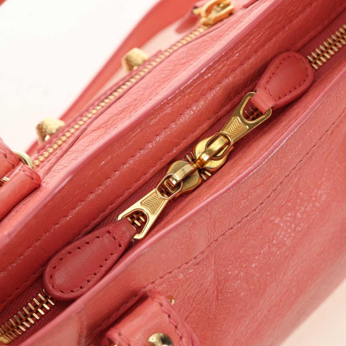 BALENCIAGA Giant Mini City Hand Bag Leather 2way Pink Gold 309544 Auth 190081SAM