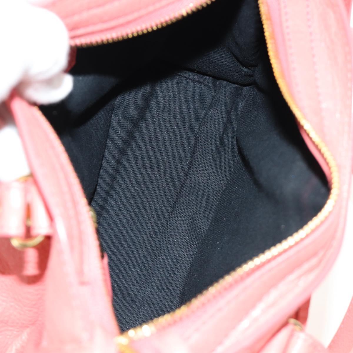 BALENCIAGA Giant Mini City Hand Bag Leather 2way Pink Gold 309544 Auth 190081SAM