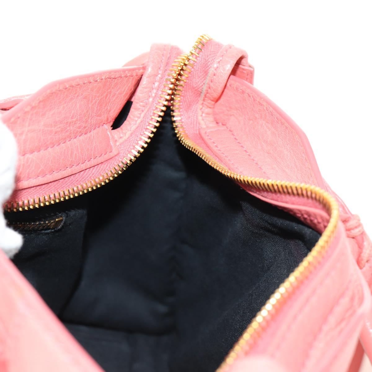 BALENCIAGA Giant Mini City Hand Bag Leather 2way Pink Gold 309544 Auth 190081SAM