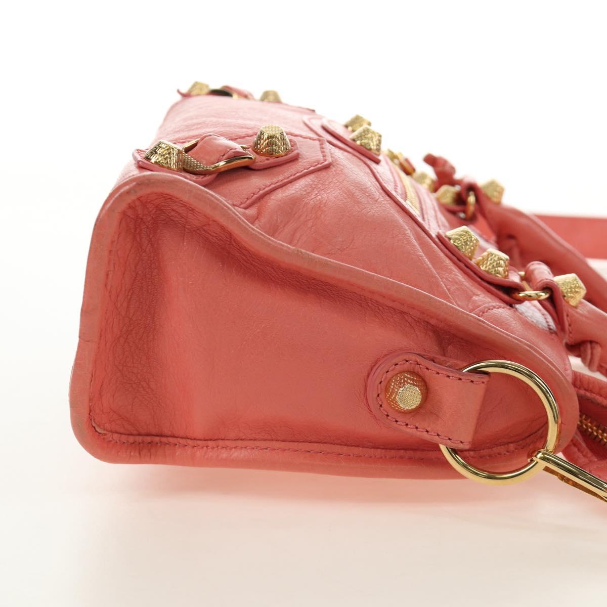 BALENCIAGA Giant Mini City Hand Bag Leather 2way Pink Gold 309544 Auth 190081SAM