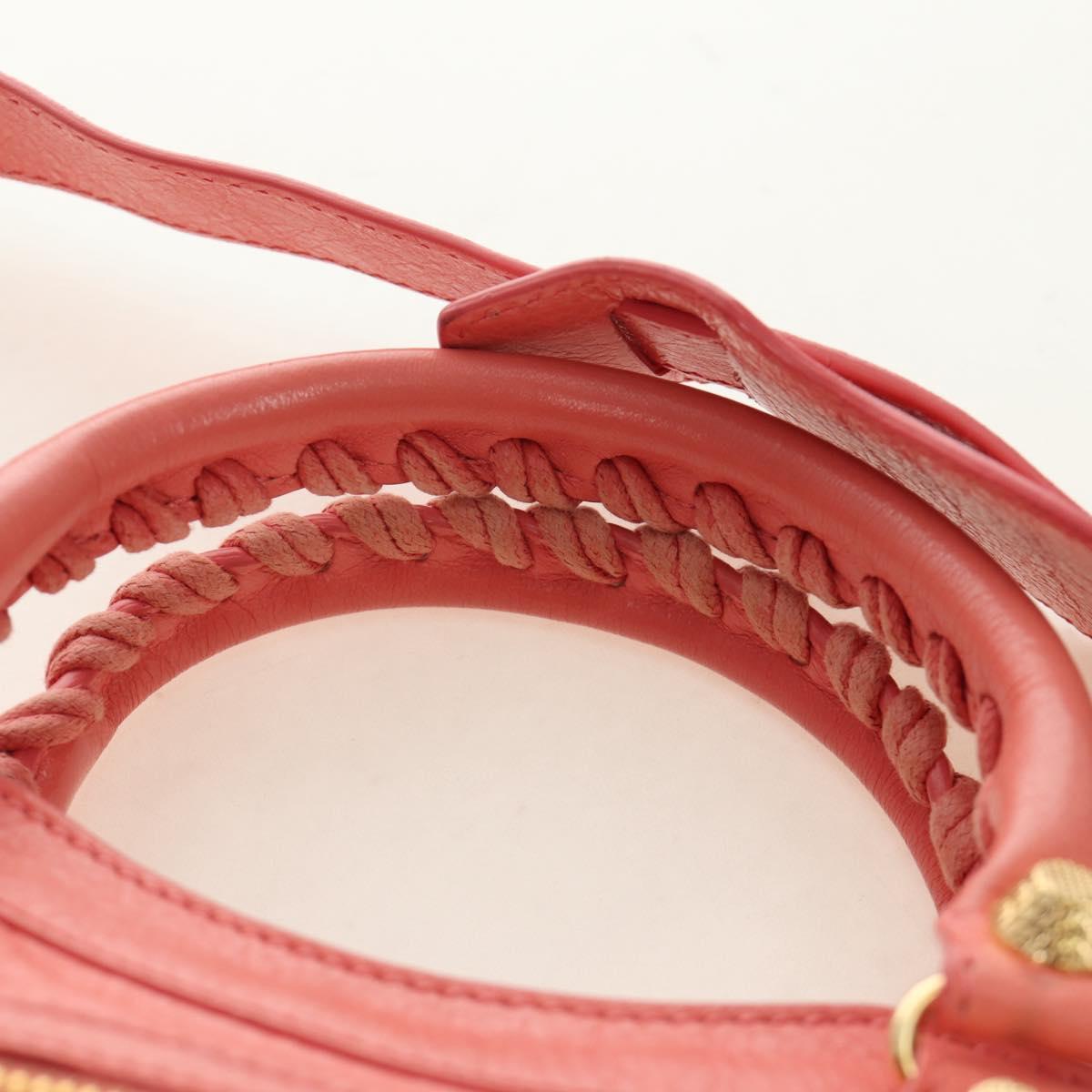 BALENCIAGA Giant Mini City Hand Bag Leather 2way Pink Gold 309544 Auth 190081SAM