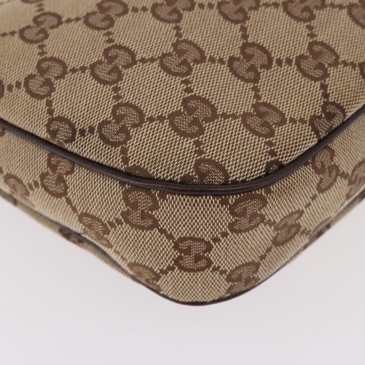 GUCCI GG Canvas Sherry Line Hand Bag Beige Silver 145811 Auth 190086V